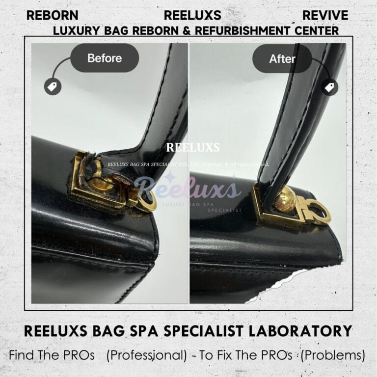 SALVATORE FERRAGAMO Kelly Top Handle Bag Color Faded Handle Cracked & Broken Replacement