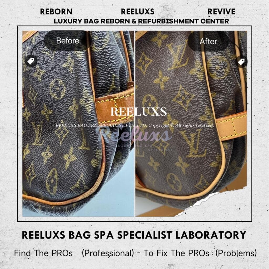 Monogram Canvas Saumur Shoulder Bag Entire Vachetta Cracked & Damaged — frame 13