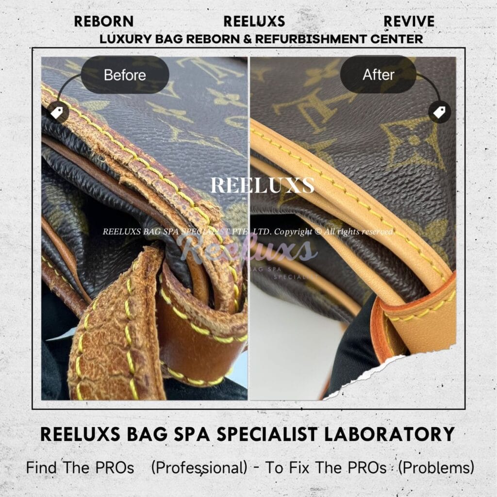 Monogram Canvas Saumur Shoulder Bag Entire Vachetta Cracked & Damaged — frame 15