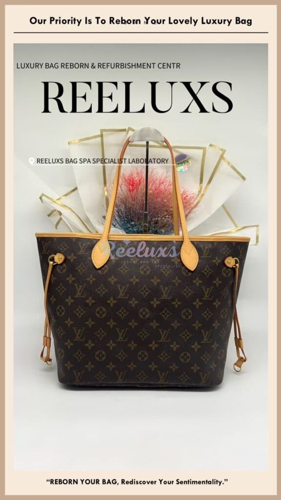 Neverfull Monogram Canvas Shoulder Bag Trim Vachetta Cracked & Damaged Side Puller… — frame 8