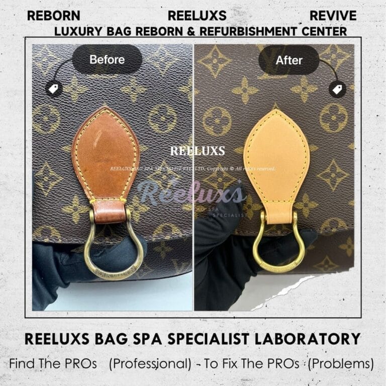 Louis Vuitton Saint Cloud Monogram Canvas Shoulder Bag Vachetta Hook Broken Vachetta Fully Scratches & Stain Replacement