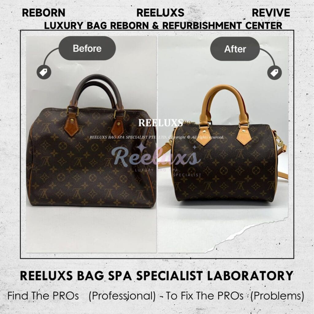 Speedy 30 Monogram Canvas Handbag Canvas Crack Vachetta Fully Stain & Scratches… — frame 5