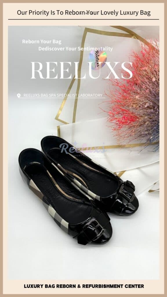 Avon Check Ballerina Flat Shoes Color Faded Back Leather Cracked & Damaged… — frame 4