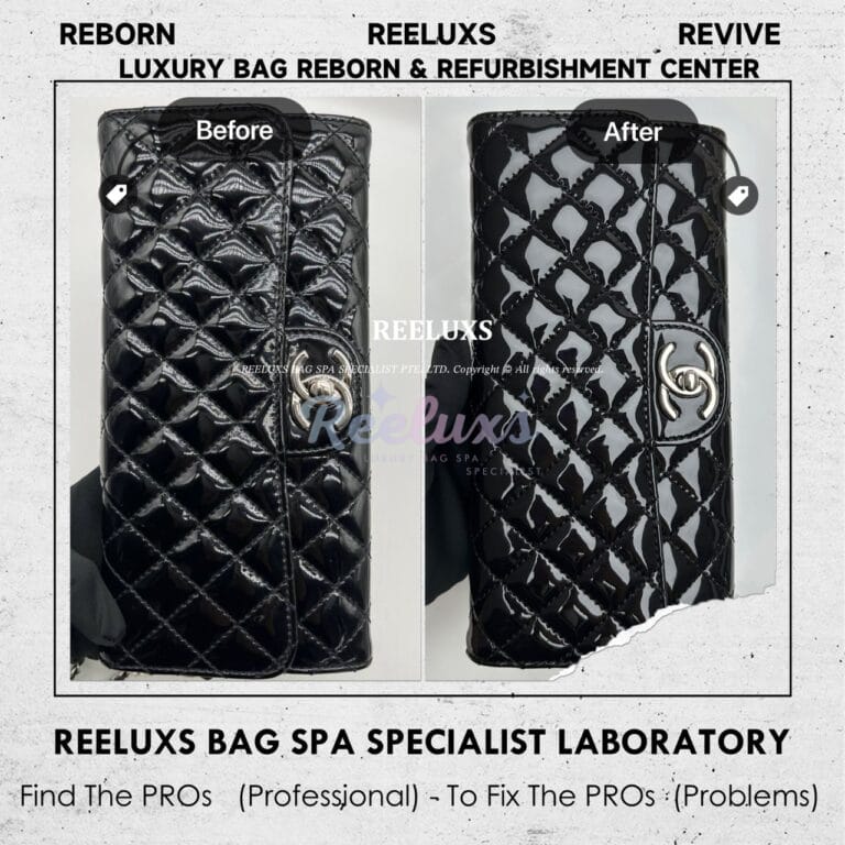 Chanel Brilliant Wallet On Chain Clutch Patent Mold Spot Problem Oxidation Restoration