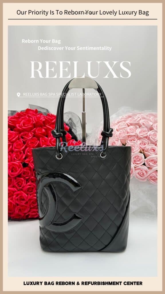 Cambon Black Leather With Patent Leather Color Faded Corner Damaged — frame 9