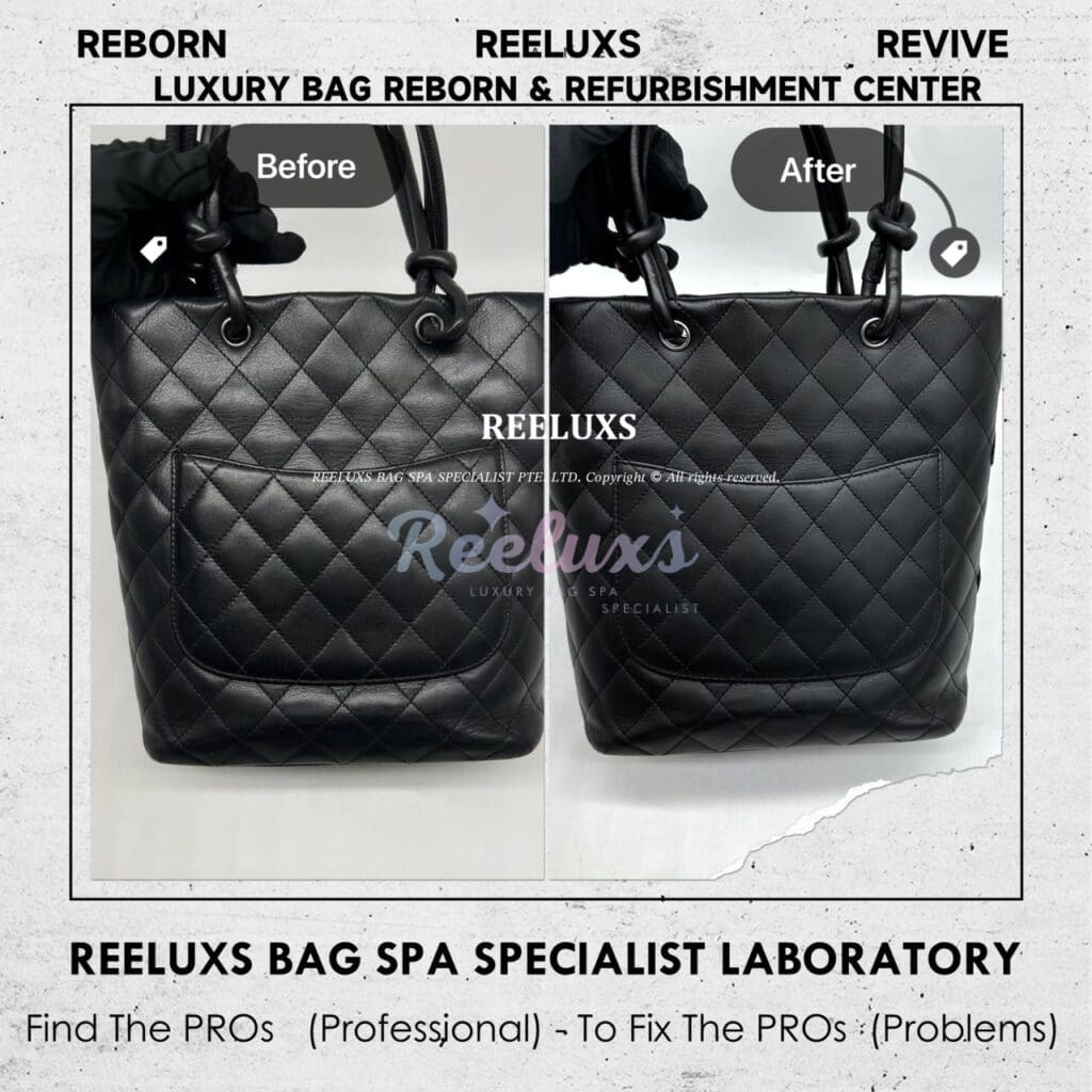 Cambon Black Leather With Patent Leather Color Faded Corner Damaged — frame 2