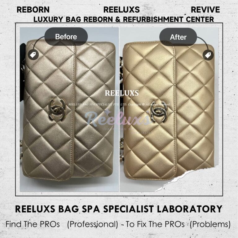 Chanel Trendy CC Top Handle Bag Metallic Color Peel Off Restoration