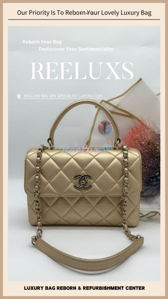 Trendy CC Top Handle Bag Metallic Color Peel Off — frame 9