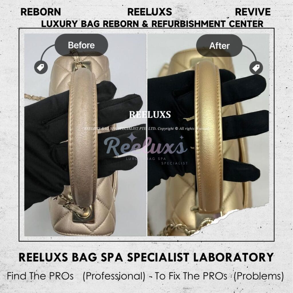 Trendy CC Top Handle Bag Metallic Color Peel Off — frame 14