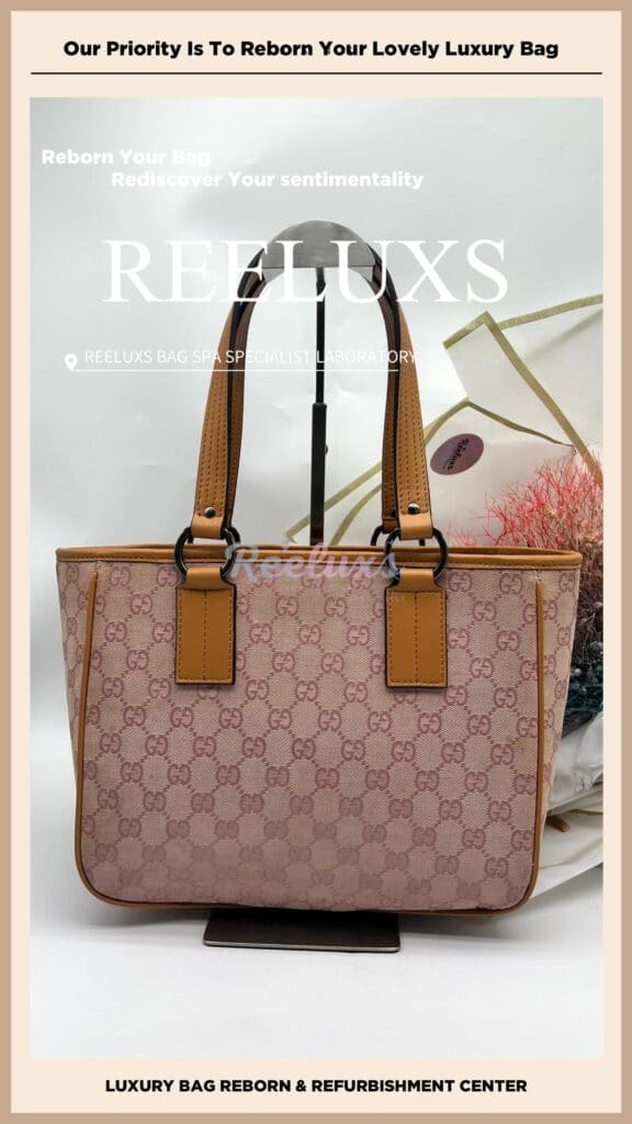 GG Tote Bag Color Faded Pig Skin Leather Changed To Calf Skin Leather Replacement — frame 5