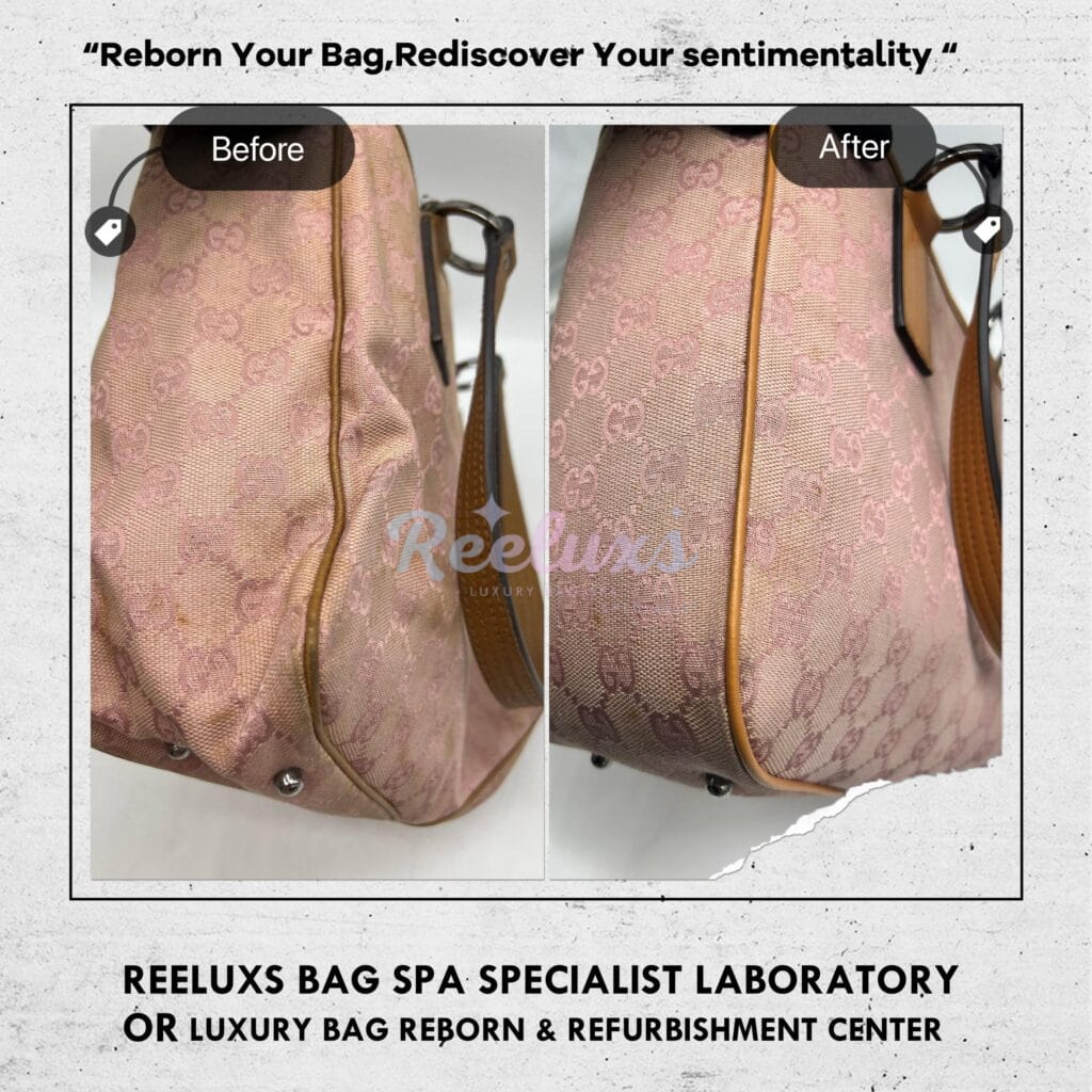 GG Tote Bag Color Faded Pig Skin Leather Changed To Calf Skin Leather Replacement — frame 7