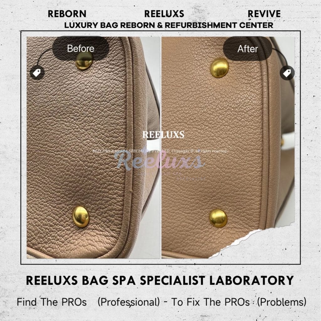 Craquele Two Tone Color Handbag Color Faded Piping Leather Peel Off Partly — frame 2