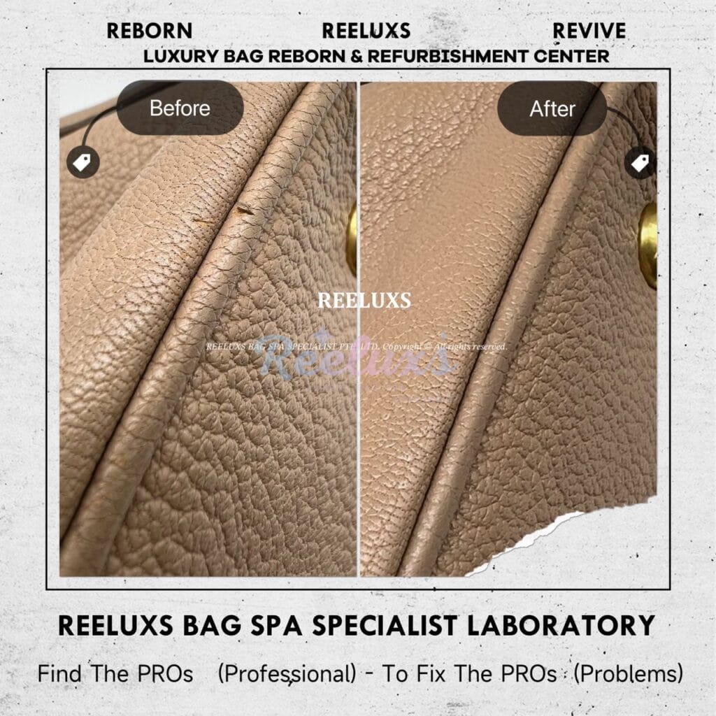 Craquele Two Tone Color Handbag Color Faded Piping Leather Peel Off Partly — frame 5