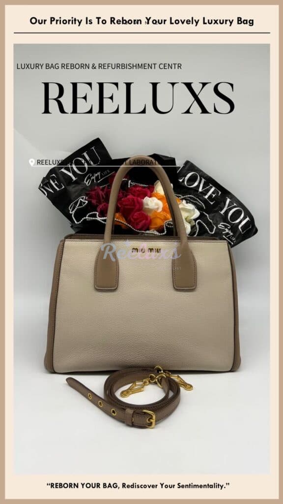 Craquele Two Tone Color Handbag Color Faded Piping Leather Peel Off Partly — frame 4