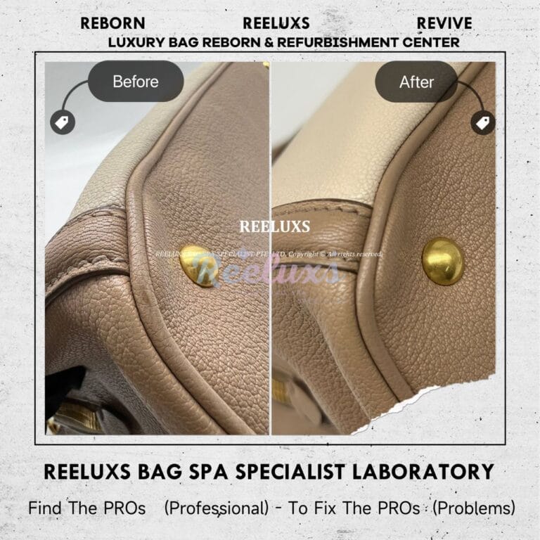 Miu Miu Craquele Two Tone Color Handbag Color Faded Piping Leather Peel Off Partly Restoration