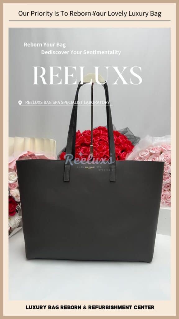 SAINT LAURENT Shopping Tote Bag Color Damaged Leather Peel Off Handle Leather… — frame 6