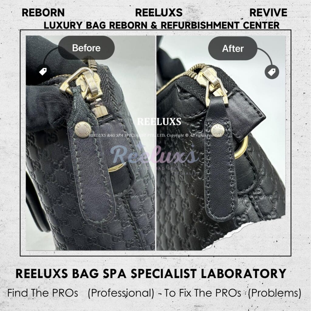 Guccissima Black Leather Handbag Puller Leather Loose & Damaged — frame 1