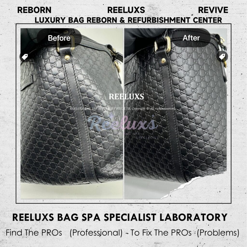 Guccissima Black Leather Handbag Puller Leather Loose & Damaged — frame 6