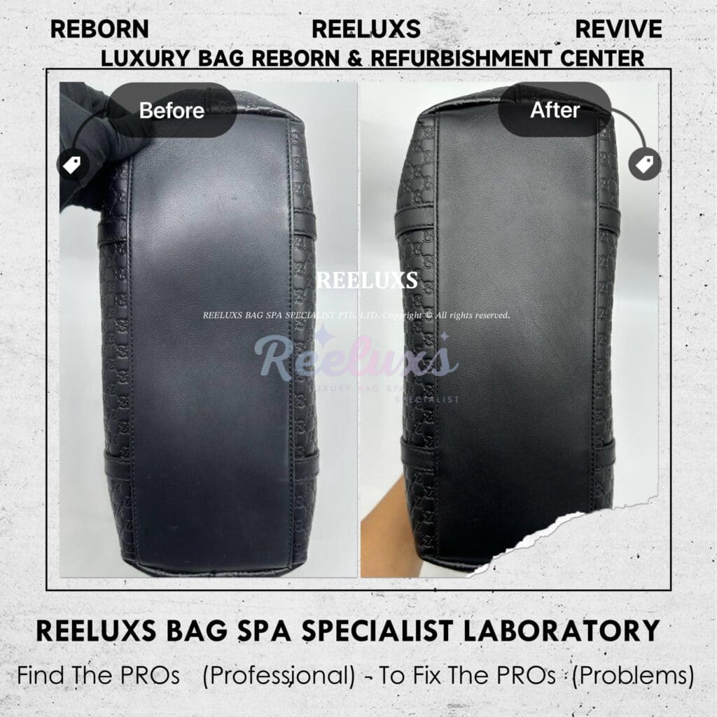 Guccissima Black Leather Handbag Puller Leather Loose & Damaged — frame 9