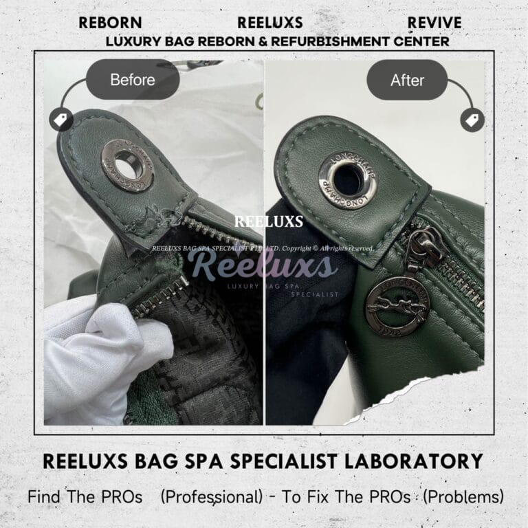 LOMNGCHAMP Le Pliage Club Handbag Color Faded Strap Hook Leather Stitching Come Out Problem Repairing