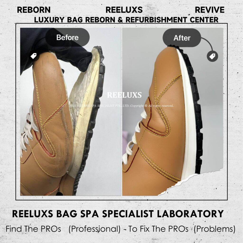 Brown Leather Shoes Leather Scratches Sole Cracked Oxidation Refurbishment — frame 1