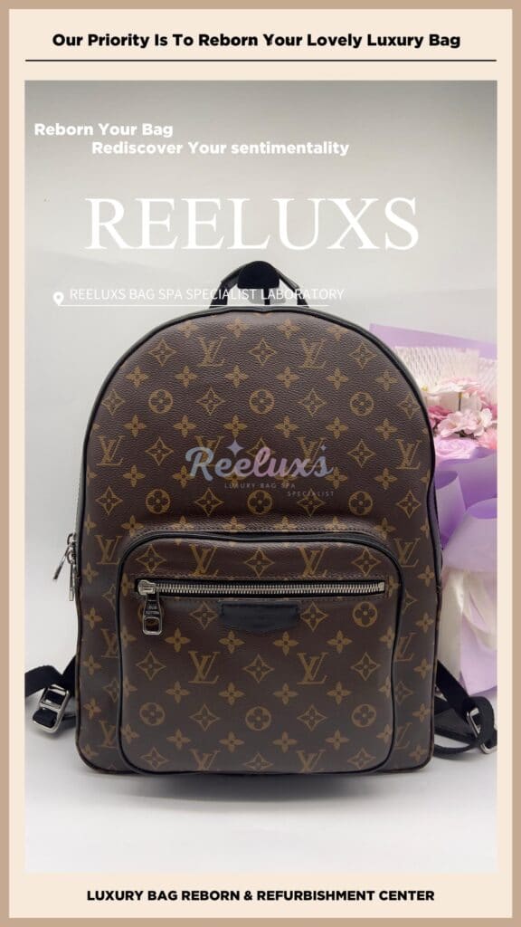 Monogram Canvas Backpack Color Faded Canvas Coating Peel Off Refurbishment — frame 6