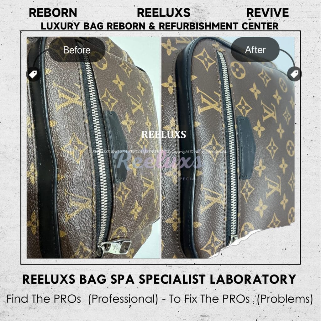 Monogram Canvas Backpack Color Faded Canvas Coating Peel Off Refurbishment — frame 7