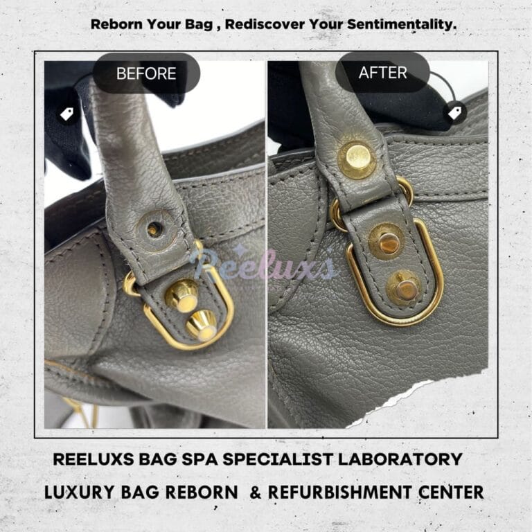 BALENCIAGA Mini City Leather Bag Button Lost Replacement
