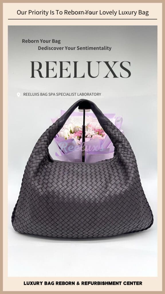 BOTTEGA Hobo Handbag Color Faded Leather Corner Peel Off Damaged Inner Pen Ink Mark Problem Refurbishment — frame 9