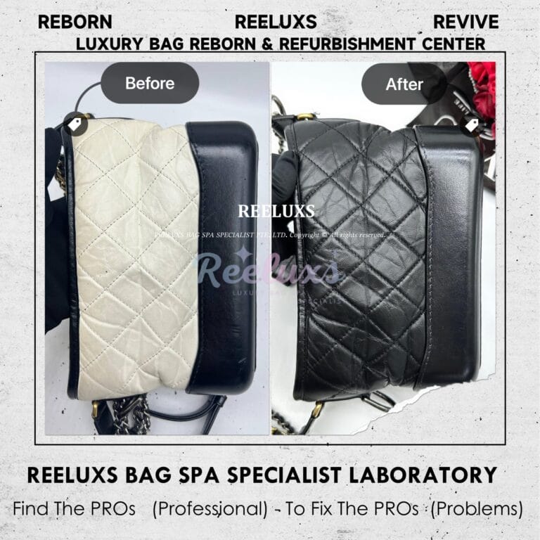 CHANEL Gabrielle Small Hobo Bag Color Transfer Problem Chain Leather Peel Off Oxdation Change To Black Color Refurbishment