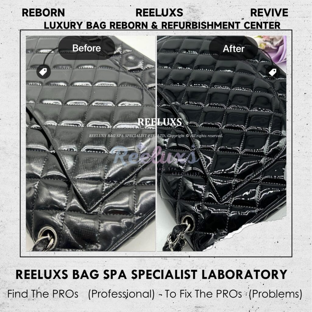 Patent Leather Classic Flap Bag Patent Leather Faded Sticky Problem Restoration — frame 3
