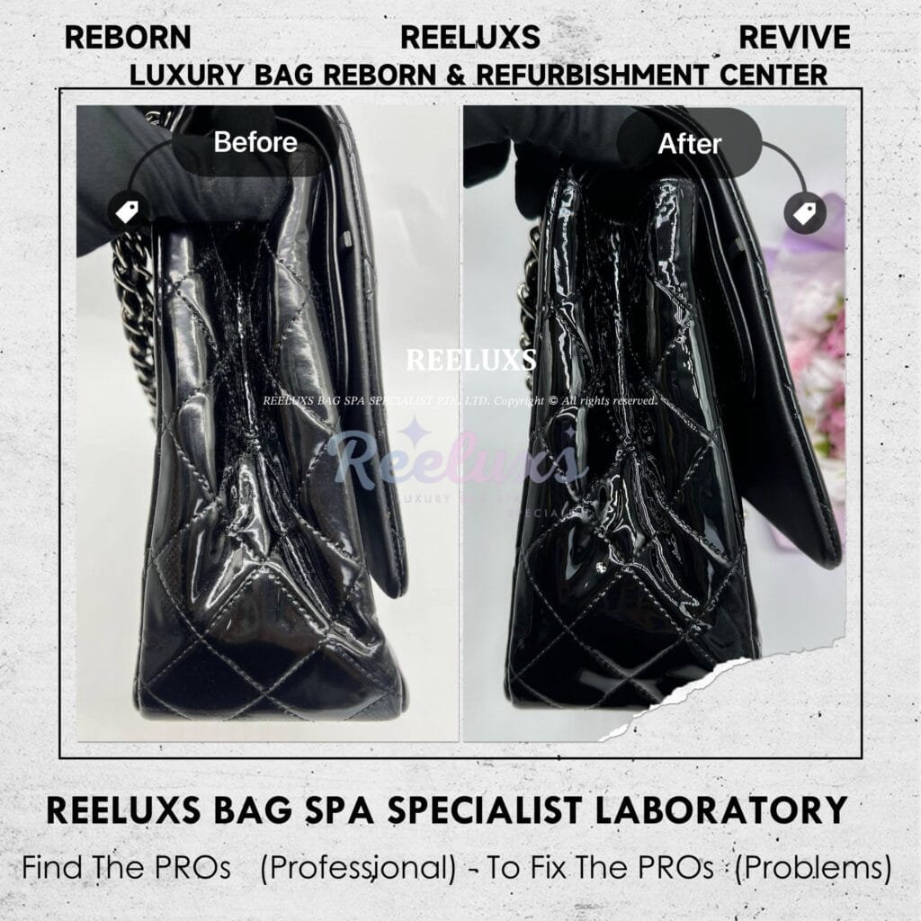 Patent Leather Classic Flap Bag Patent Leather Faded Sticky Problem Restoration — frame 8