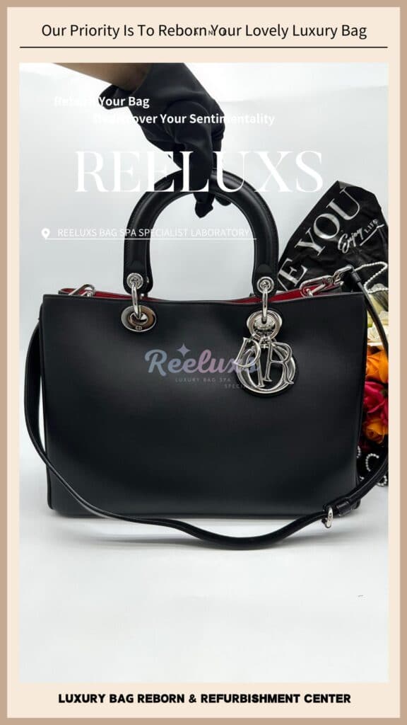 Diorissimo Leather Handbag Color Stain Problem Change To Black — frame 7