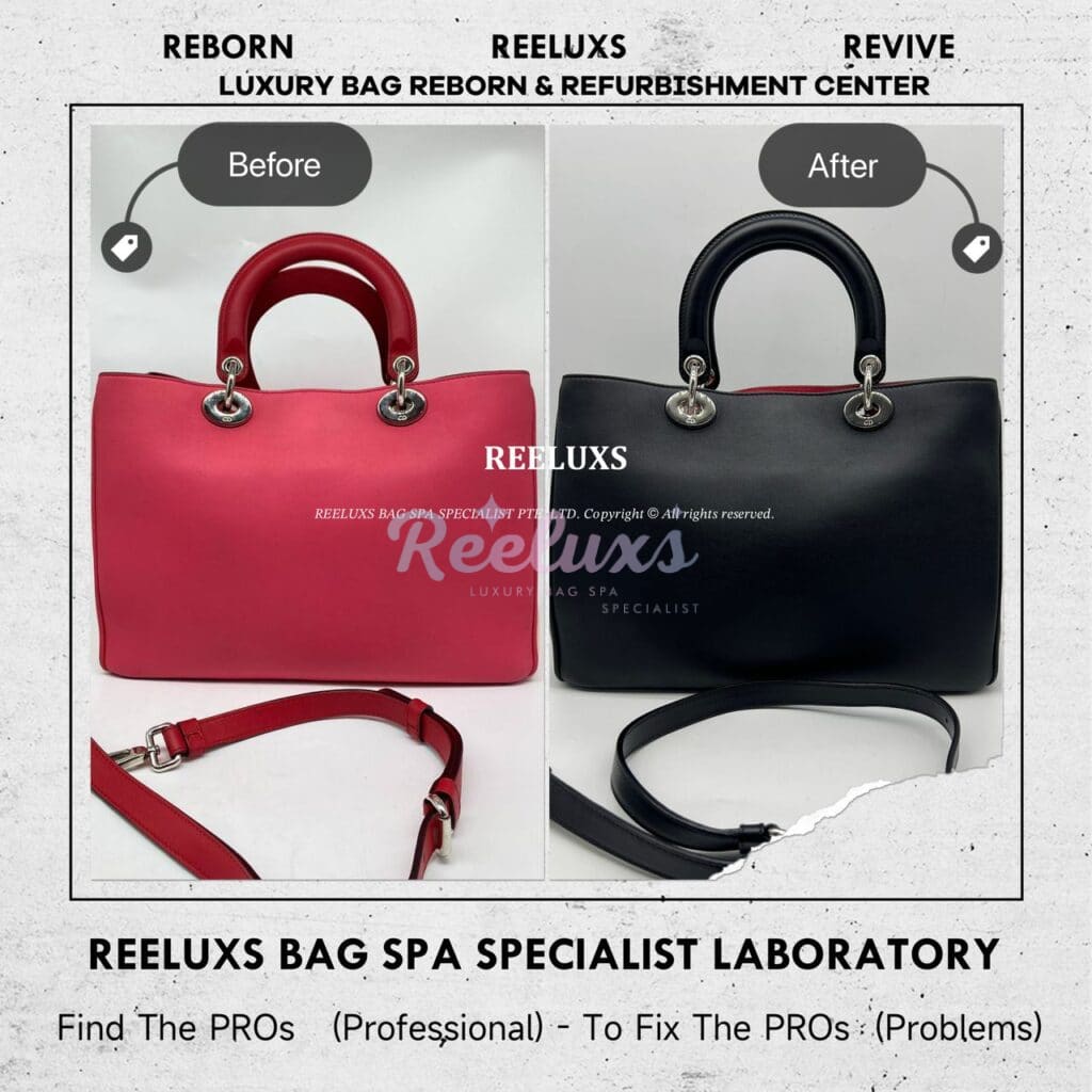 Diorissimo Leather Handbag Color Stain Problem Change To Black — frame 2