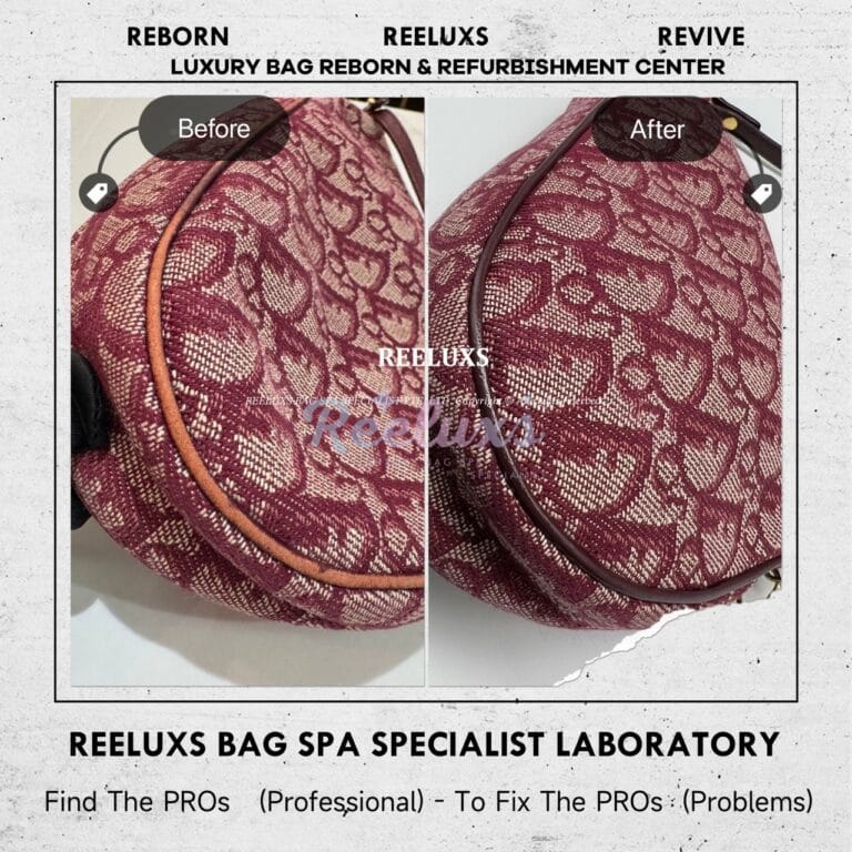 DIOR Saddle Lotus Wallet Color Faded Oil Edge Cracked & Peel Off Refurbishment