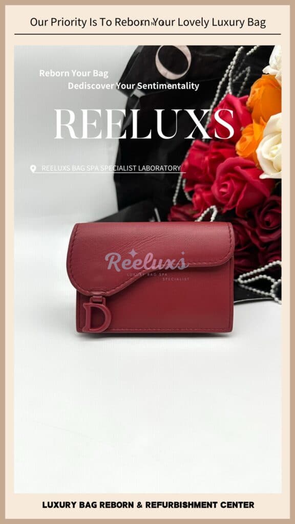 Saddle Lotus Wallet Color Faded Oil Edge Cracked & Peel Off — frame 2