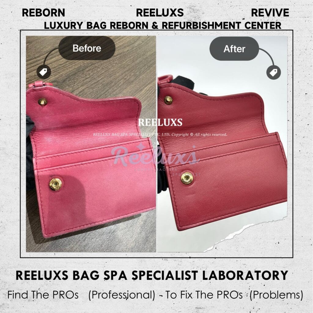 Saddle Lotus Wallet Color Faded Oil Edge Cracked & Peel Off — frame 6