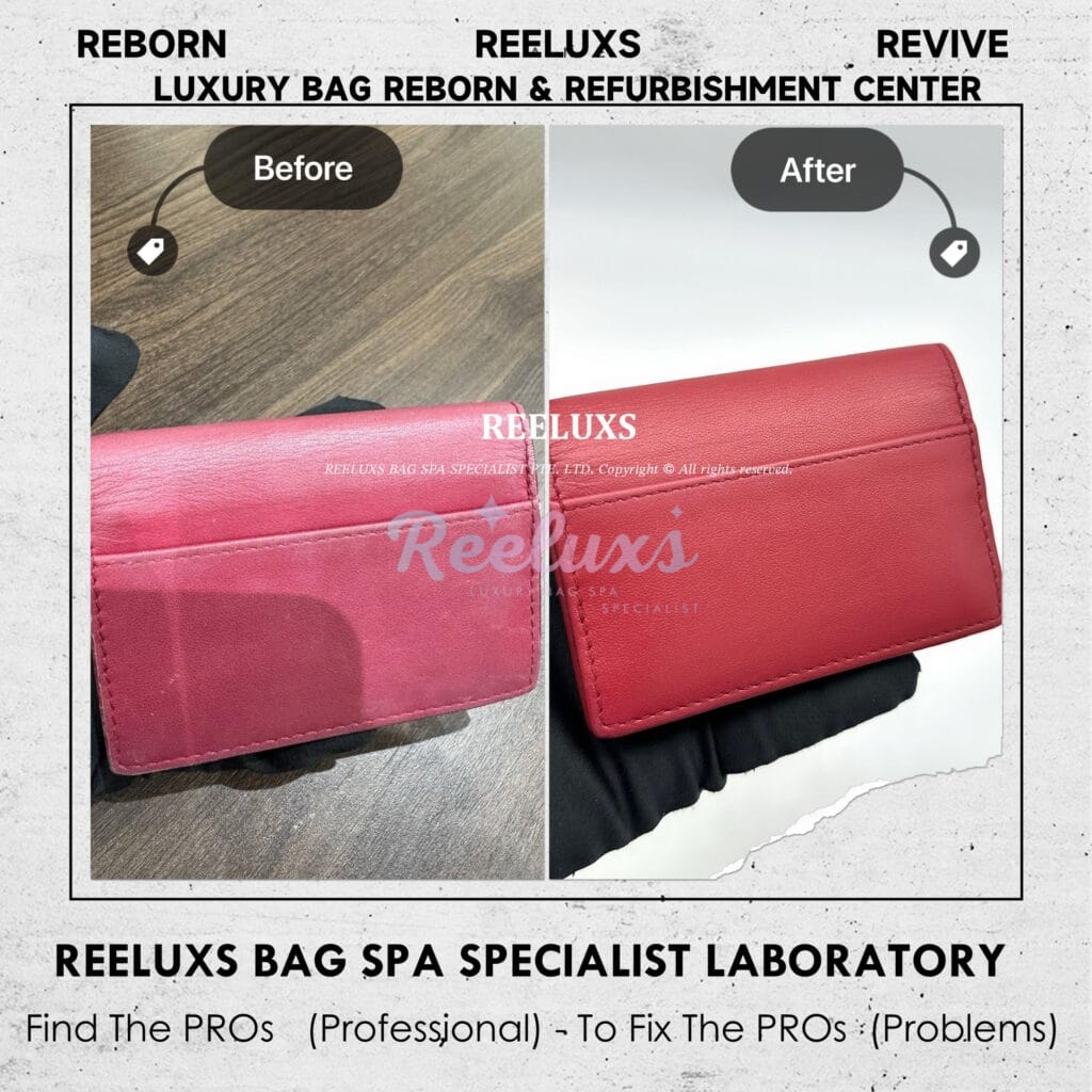 Saddle Lotus Wallet Color Faded Oil Edge Cracked & Peel Off — frame 8