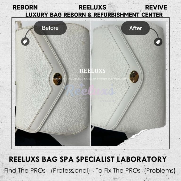 DIOR White Leather Sling Bag Color Faded Yellowish Problem Restoration