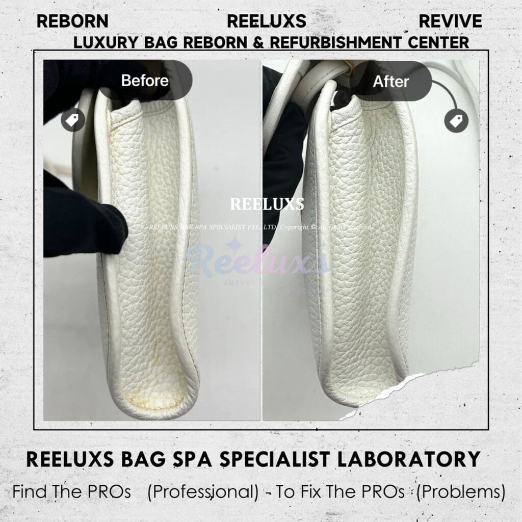 White Leather Sling Bag Color Faded Yellowish Problem — frame 4