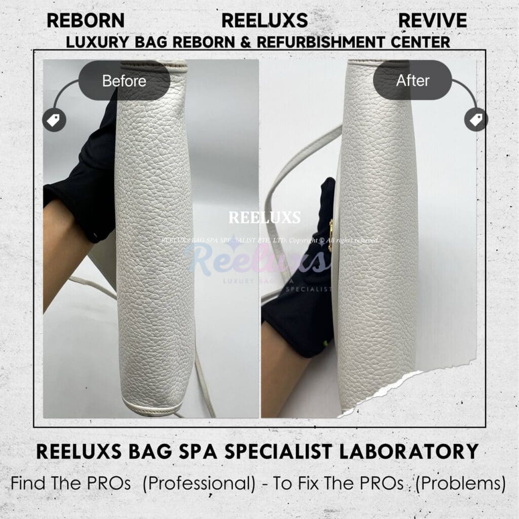 White Leather Sling Bag Color Faded Yellowish Problem — frame 5