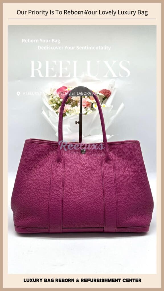 Garden Part Leather Handbag Color Faded Leather Scratches — frame 7