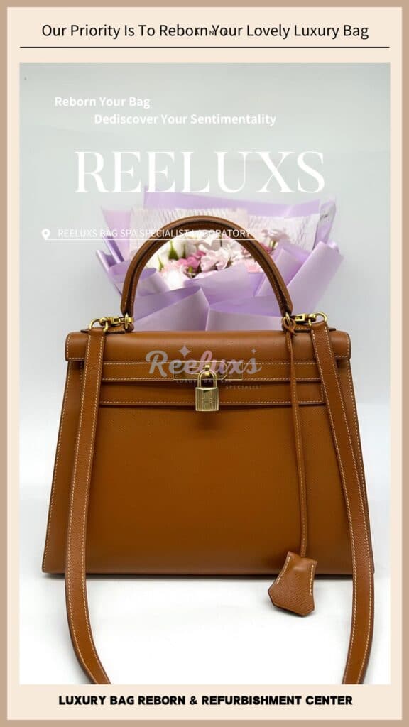 Kelly Leather Handbag Color Faded Leather Scratches — frame 2