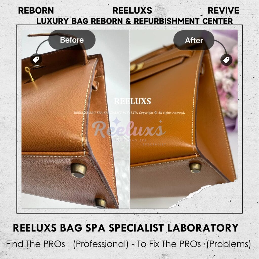 Kelly Leather Handbag Color Faded Leather Scratches — frame 4