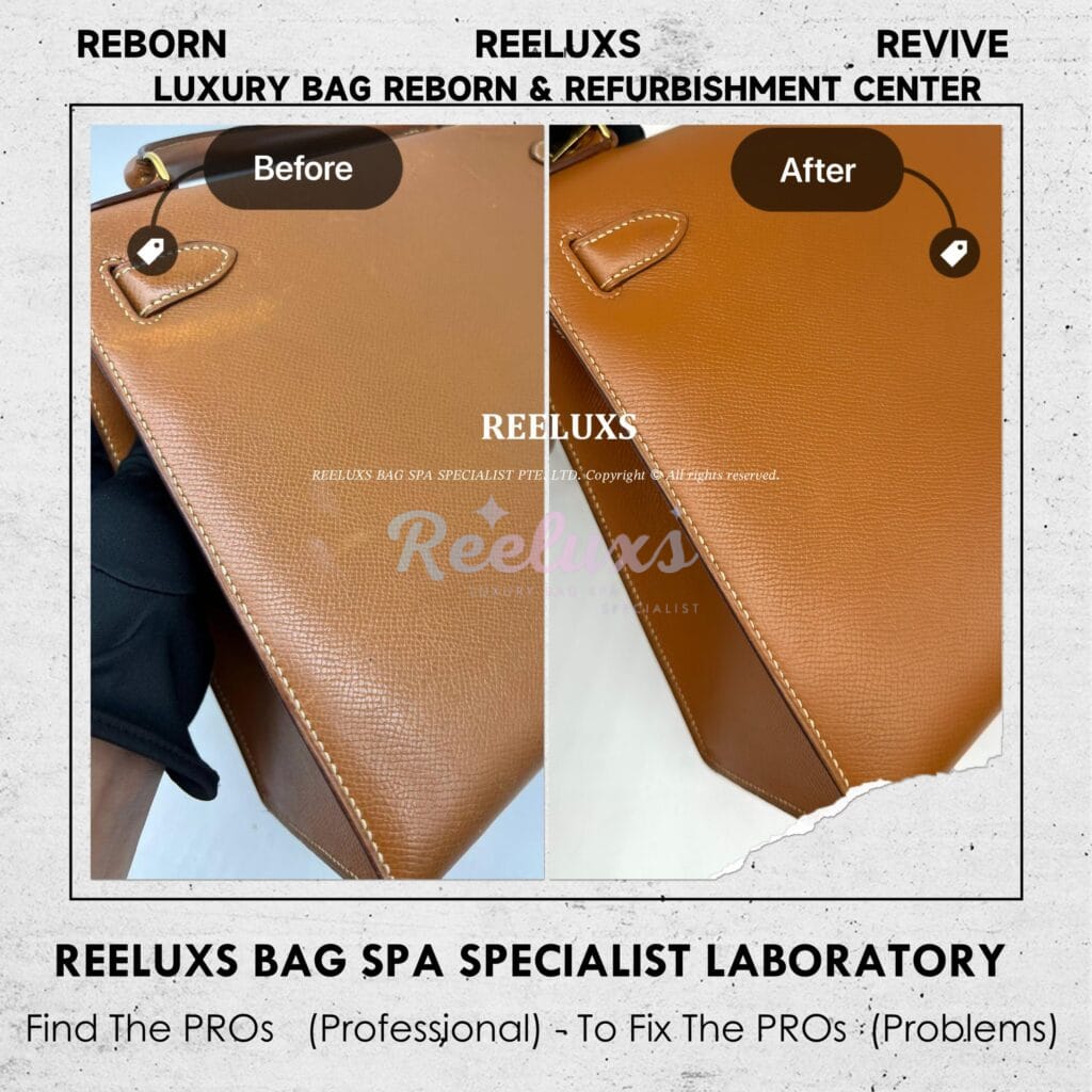 Kelly Leather Handbag Color Faded Leather Scratches — frame 3