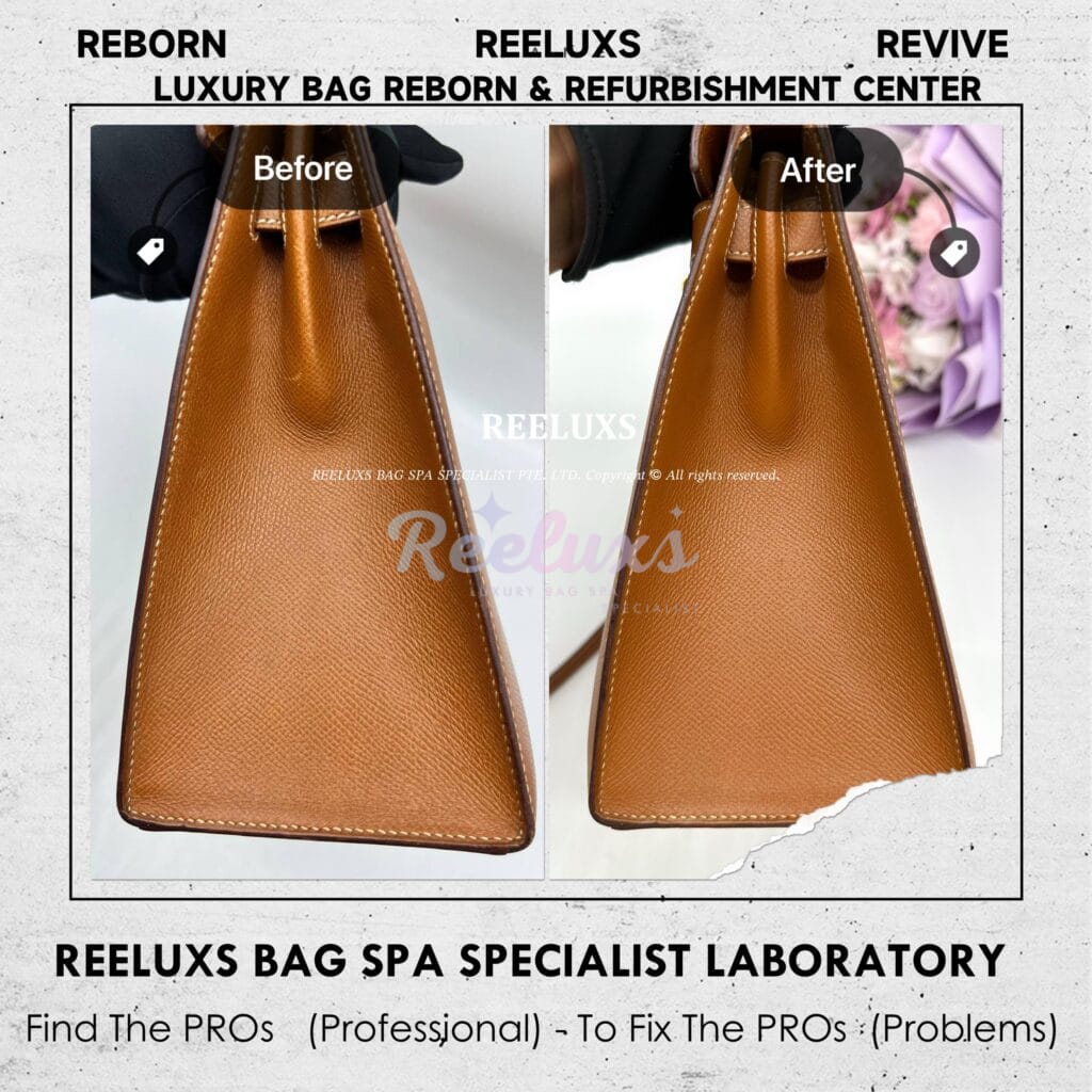 Kelly Leather Handbag Color Faded Leather Scratches — frame 5
