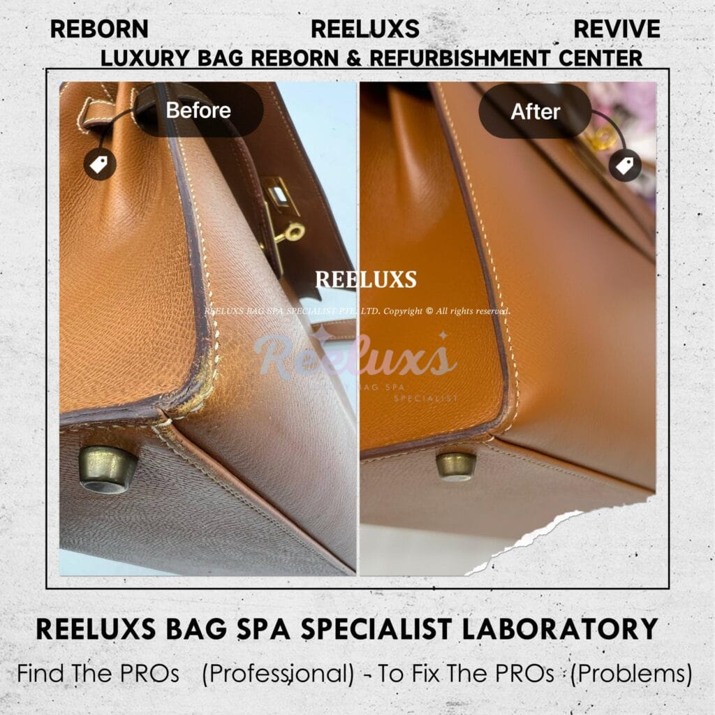 Kelly Leather Handbag Color Faded Leather Scratches — frame 8