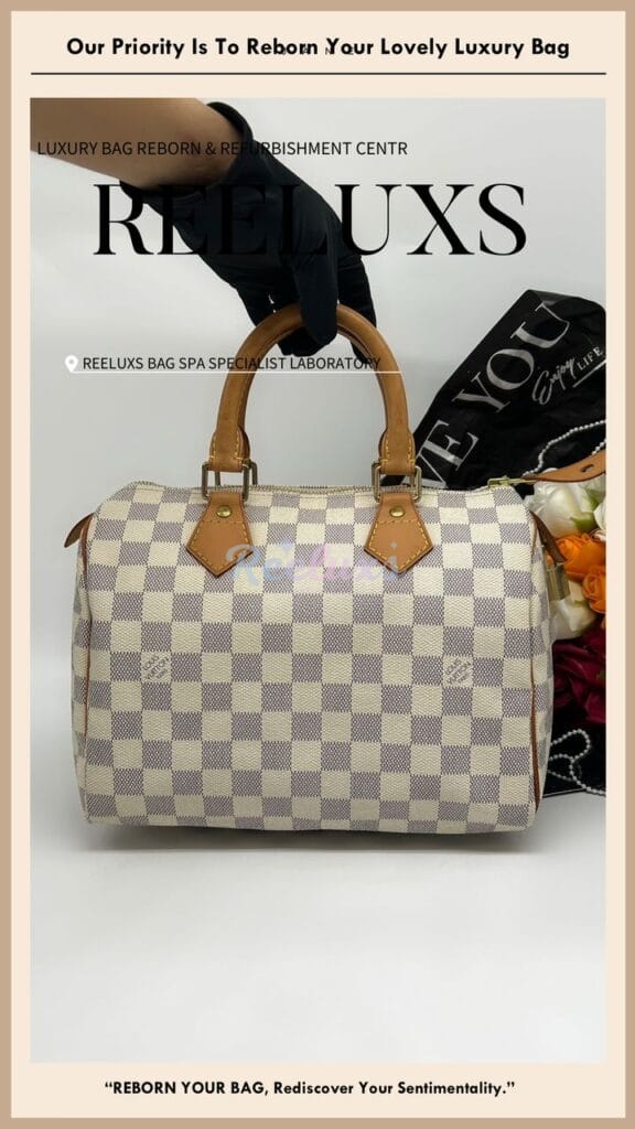 LOUIS VUITTOM Speedy Damier Azur Metal Tranish & Rusty Problem Metal Polish Treatment — frame 5
