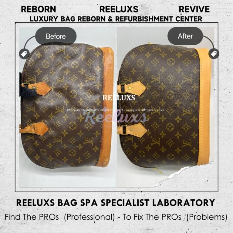 Louis Vuitton Alma Monogram Canvas Handbag Vachetta Fully Stain & Peel Off Replacement
