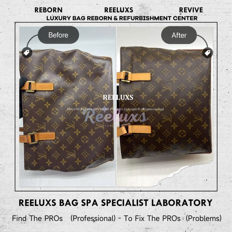 Louis Vuitton Cabas Piano Monogram Canvas Shoulder Bag Entire Vachetta Fully Stain & Peel Off Refurbishment